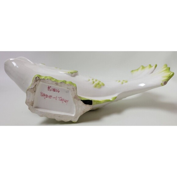 Vintage Ceramic Italy Pottery Green Fish 4 Candle Candleholder - Picture 10 of 13